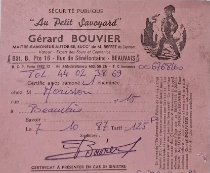 Certificat de ramonage — 1987